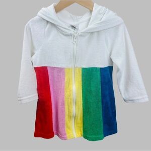 Hanna Andersson Hooded Zip Terry Swim Cover Up 3T